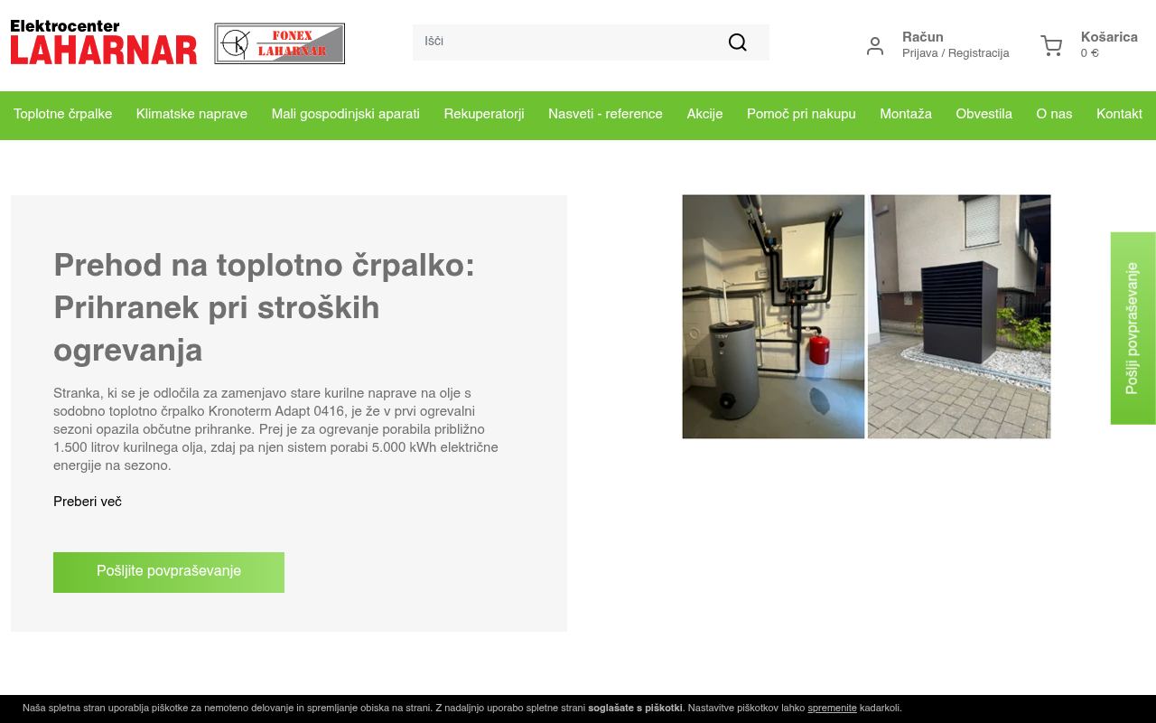 Spletna stran Elektrocenter Laharnar
