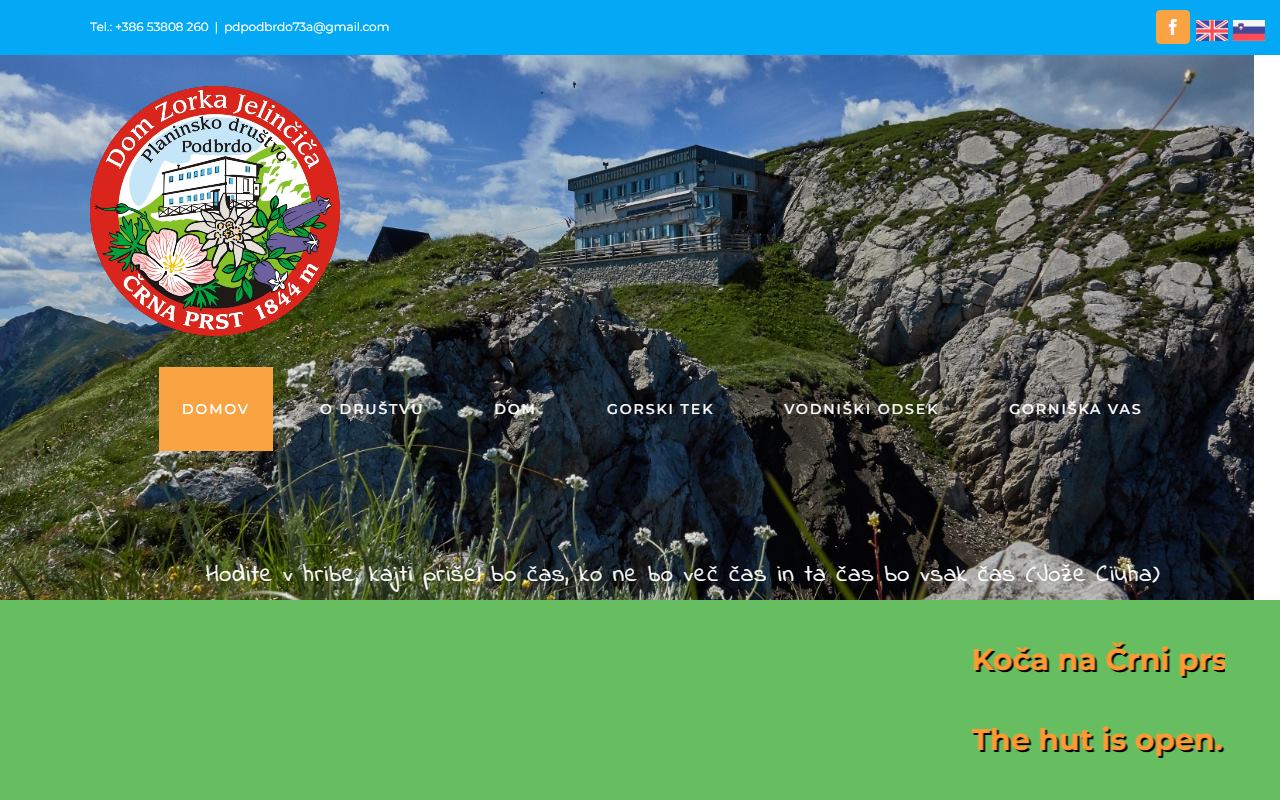 Spletna stran Planinsko društvo Podbrdo